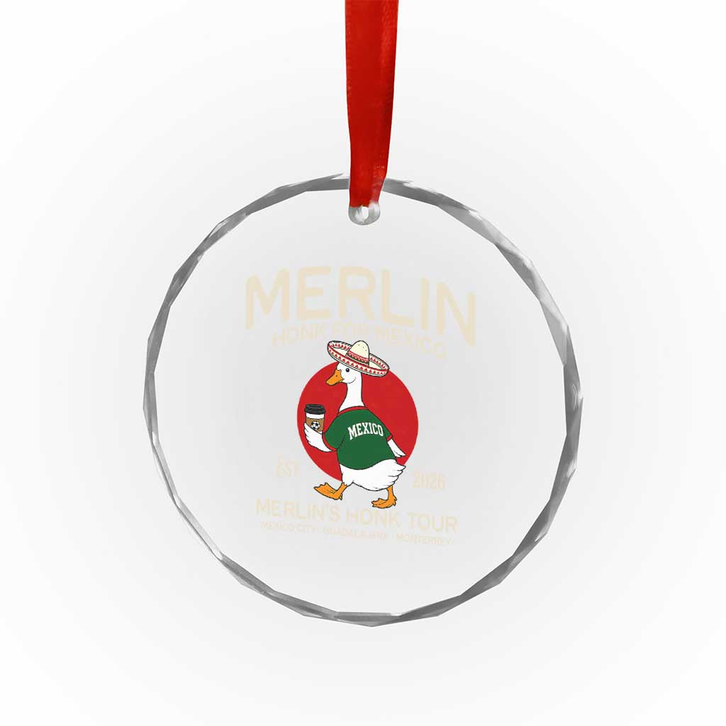 Merlin the Duck Honk Tour Mexico Retro Band Parody Crystal Glass Ornament Mexican Pride Soccer Locer Football Fans