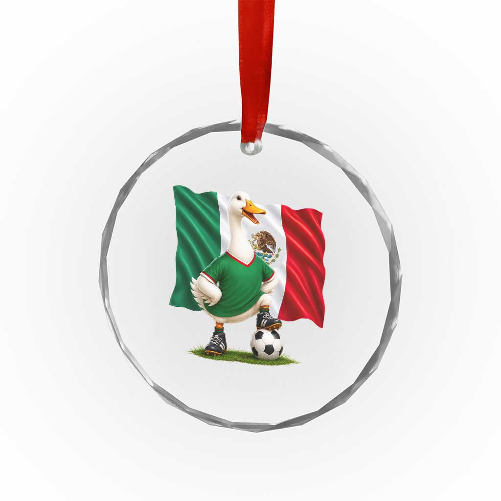 Merlin the Duck Mexico Flag Soccer Player Crystal Glass Ornament Mexican Pride Football Fans