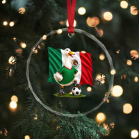 Merlin the Duck Mexico Flag Soccer Player Crystal Glass Ornament Mexican Pride Football Fans