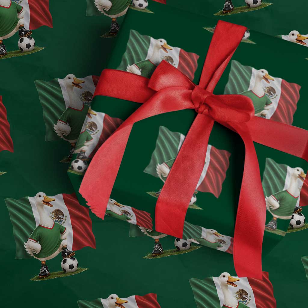 Merlin the Duck Mexico Flag Soccer Player Wrapping Paper Roll Mexican Pride Football Fans
