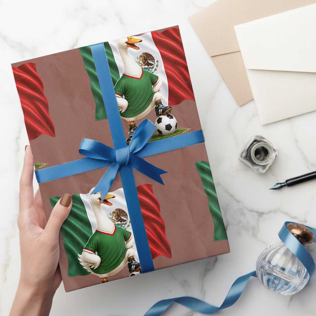 Merlin the Duck Mexico Flag Soccer Player Wrapping Paper Roll Mexican Pride Football Fans