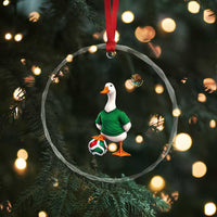 Merlin the Duck Soccer Player Mexico Fans Crystal Glass Ornament Mexican Sports Futbol Lovers Viral Animal in Green Jersey Graphic