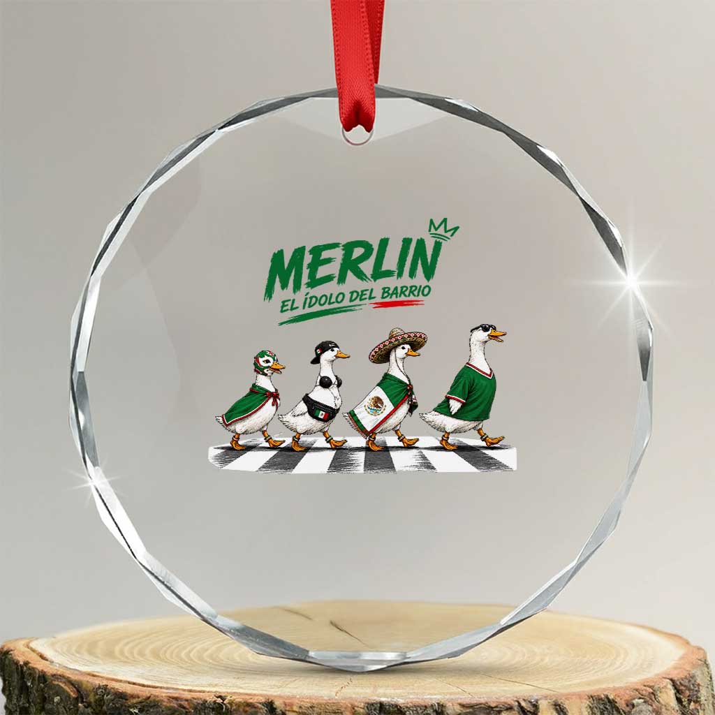 Merlin the Ducks Crosswalk Walk Parody Crystal Glass Ornament El Idolo Del Barrio Mexico Duck Soccer Football Fans