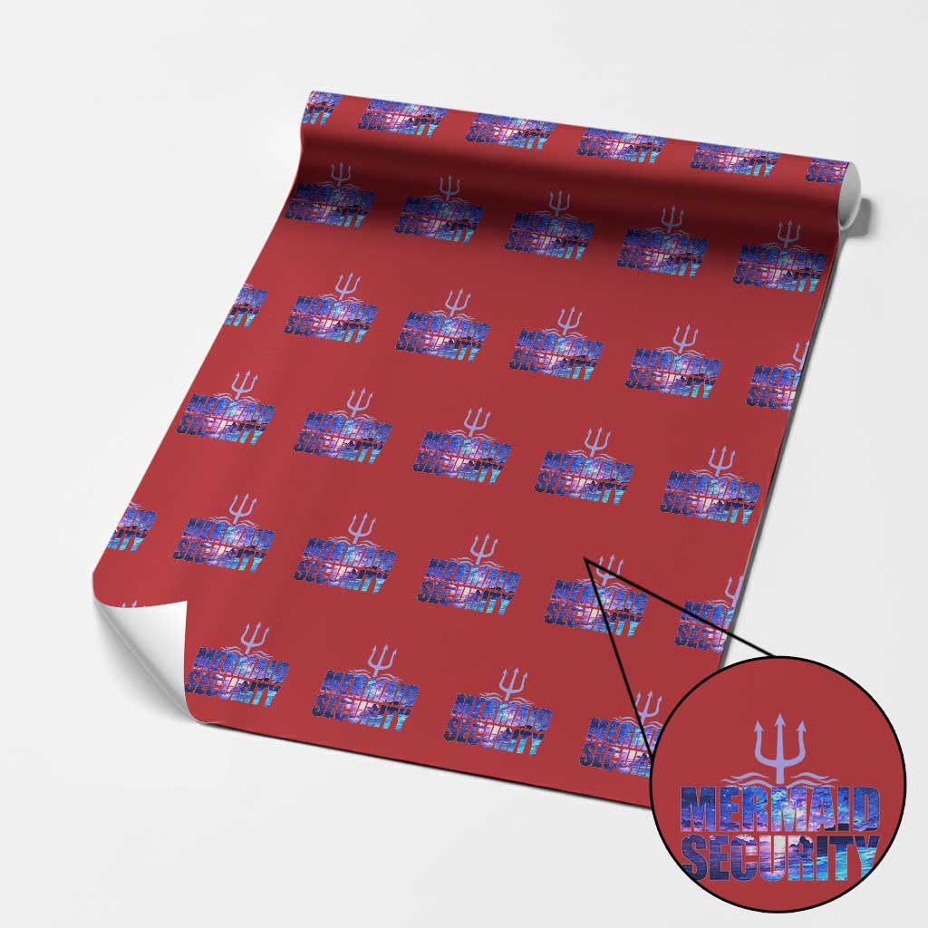 Mermaid Security Wrapping Paper Roll Funny Mermaid Family Squad - Wonder Print Shop