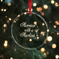 Merrier With a Martini Christmas Crystal Glass Ornament - Wonder Print Shop