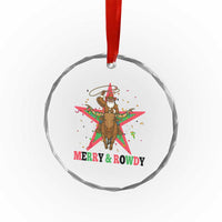 Merry And Rowdy Kwanzaa Santa Cowboy Christmas Gift Crystal Glass Ornament - Wonder Print Shop