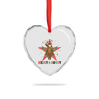 Merry And Rowdy Kwanzaa Santa Cowboy Christmas Gift Heart Crystal Glass Ornament - Wonder Print Shop