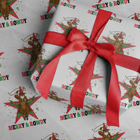 Merry And Rowdy Kwanzaa Santa Cowboy Christmas Gift Wrapping Paper Roll - Wonder Print Shop