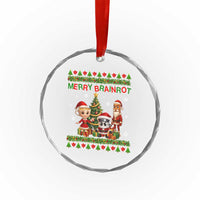 Merry Brainrot Crystal Glass Ornament Funny Ugly Christmas Italian Meme Gift - Wonder Print Shop