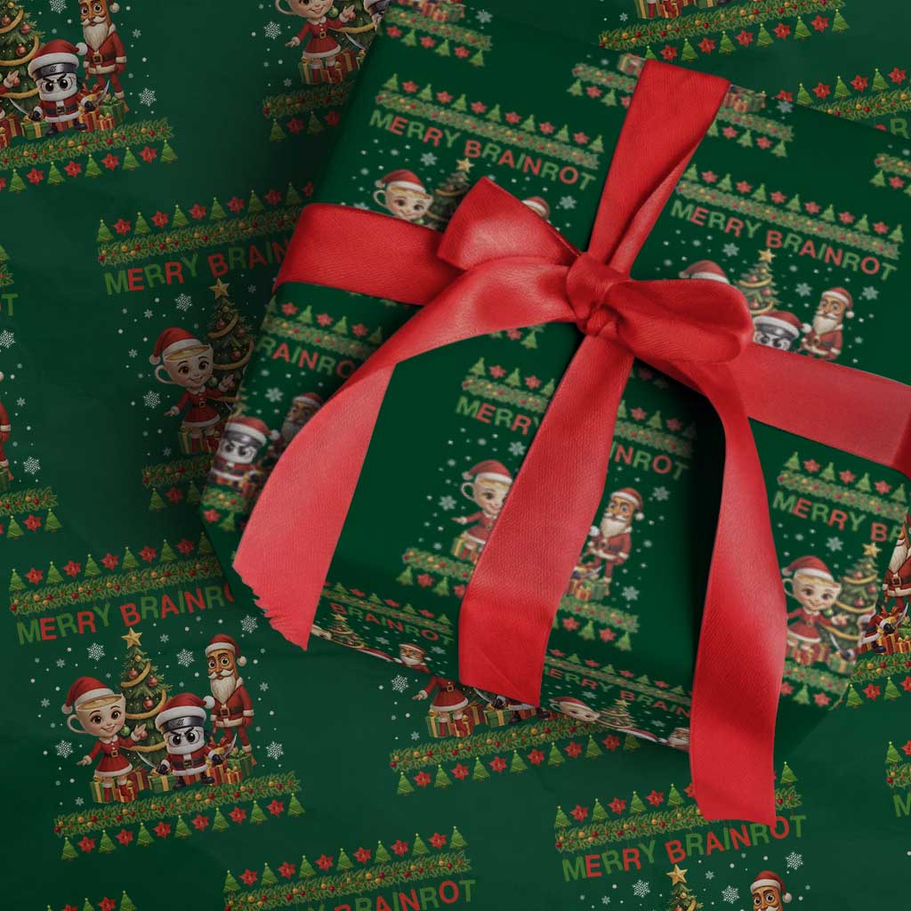 Merry Brainrot Wrapping Paper Roll Funny Ugly Christmas Italian Meme Gift - Wonder Print Shop