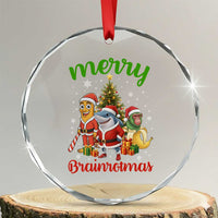Merry Brainrotmas Crystal Glass Ornament Funny Italian Brainrot Meme Christmas - Wonder Print Shop