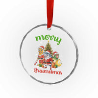 Merry Brainrotmas Crystal Glass Ornament Funny Italian Brainrot Meme Christmas - Wonder Print Shop