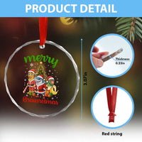 Merry Brainrotmas Crystal Glass Ornament Funny Italian Brainrot Meme Christmas - Wonder Print Shop