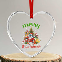 Merry Brainrotmas Heart Crystal Glass Ornament Funny Italian Brainrot Meme Christmas - Wonder Print Shop