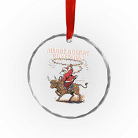 Merry Buckin Christmas Crystal Glass Ornament Black Santa Western Rodeo Gift - Wonder Print Shop