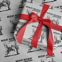 Merry Buckin Christmas Wrapping Paper Roll Funny Skeleton Santa Horse Rider - Wonder Print Shop