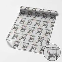 Merry Buckin Christmas Wrapping Paper Roll Funny Skeleton Santa Horse Rider - Wonder Print Shop