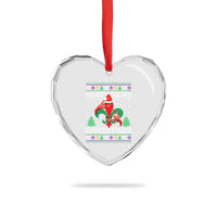 Merry Cajun Louisiana Xmas Santa Saint Symbol Crawfish Heart Crystal Glass Ornament - Wonder Print Shop
