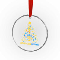 Merry Chrismukkah Crystal Glass Ornament Jewish Happy Hanukkah Christmas Tree - Wonder Print Shop