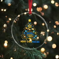 Merry Chrismukkah Crystal Glass Ornament Jewish Happy Hanukkah Christmas Tree - Wonder Print Shop
