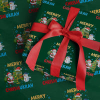 Merry Chrismukkah Wrapping Paper Roll Happy Christmas Hanukkah Jewish Santa Snowman - Wonder Print Shop