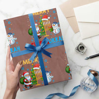 Merry Chrismukkah Wrapping Paper Roll Happy Christmas Hanukkah Jewish Santa Snowman - Wonder Print Shop