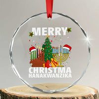 Merry Christmahanakwanzika Crystal Glass Ornament Christmas Hanukkah Kwanzaa Celebration Gift - Wonder Print Shop