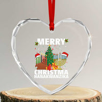 Merry Christmahanakwanzika Heart Crystal Glass Ornament Christmas Hanukkah Kwanzaa Celebration Gift - Wonder Print Shop