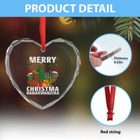 Merry Christmahanakwanzika Heart Crystal Glass Ornament Christmas Hanukkah Kwanzaa Celebration Gift - Wonder Print Shop
