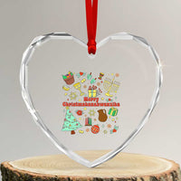 Merry Christmahanakwanzika Heart Crystal Glass Ornament Funny Winter Holiday Gift - Wonder Print Shop