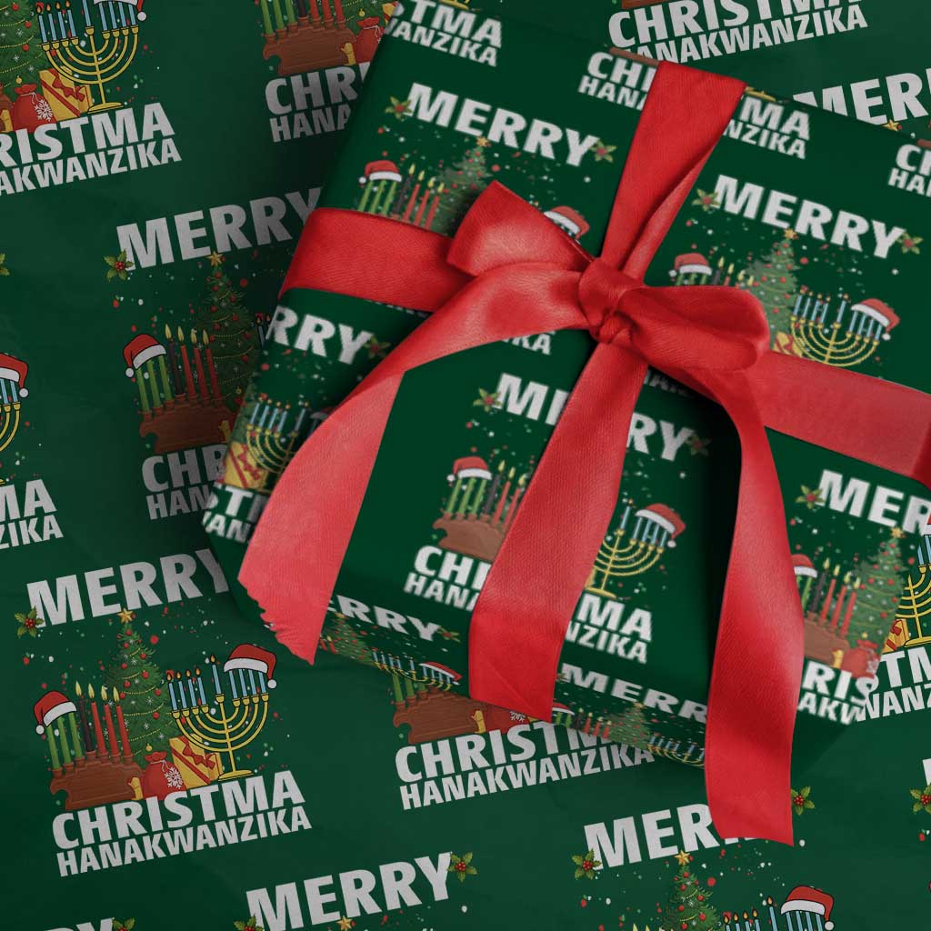 Merry Christmahanakwanzika Wrapping Paper Roll Christmas Hanukkah Kwanzaa Celebration Gift - Wonder Print Shop