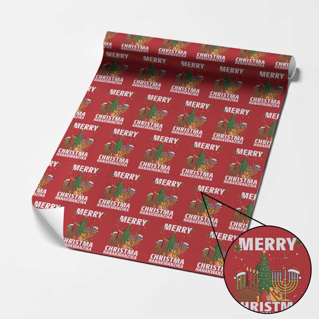 Merry Christmahanakwanzika Wrapping Paper Roll Christmas Hanukkah Kwanzaa Celebration Gift - Wonder Print Shop