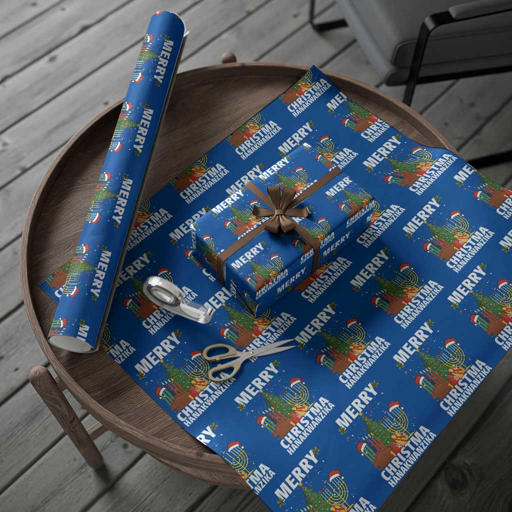 Merry Christmahanakwanzika Wrapping Paper Roll Christmas Hanukkah Kwanzaa Celebration Gift - Wonder Print Shop