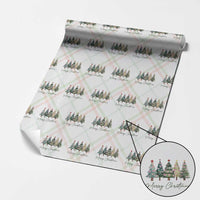 Merry Christmas Coquette Xmas Tree Wrapping Paper Roll Cute Pink Bow - Wonder Print Shop