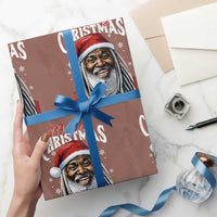 Merry Christmas Dreadlocks Black Santa Wrapping Paper Roll - Wonder Print Shop