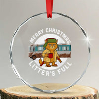 Merry Christmas Litters Full Crystal Glass Ornament Funny Christmas Vacation Cat - Wonder Print Shop