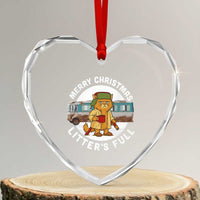 Merry Christmas Litters Full Heart Crystal Glass Ornament Funny Christmas Vacation Cat - Wonder Print Shop
