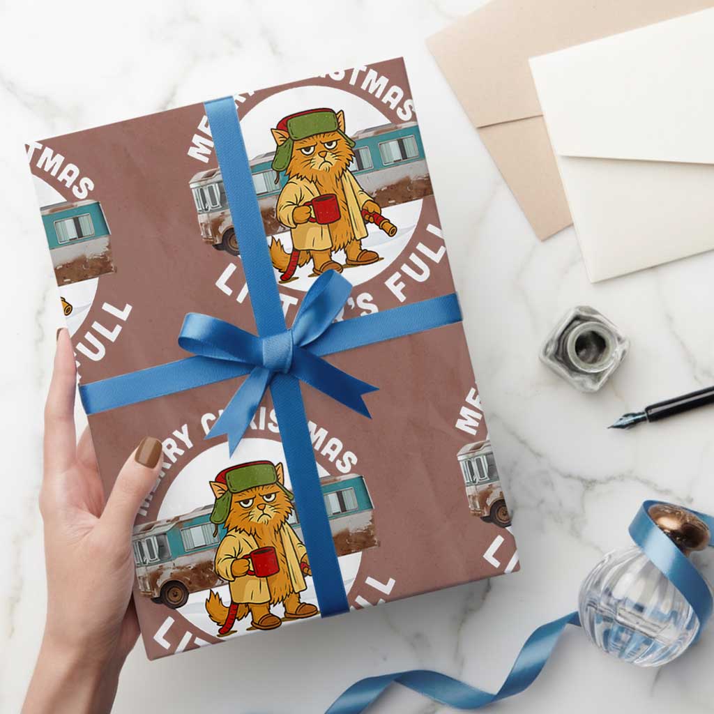 Merry Christmas Litters Full Wrapping Paper Roll Funny Christmas Vacation Cat - Wonder Print Shop