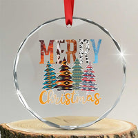 Merry Christmas Native American Xmas Tree Crystal Glass Ornament - Wonder Print Shop