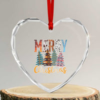 Merry Christmas Native American Xmas Tree Heart Crystal Glass Ornament - Wonder Print Shop