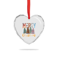 Merry Christmas Native American Xmas Tree Heart Crystal Glass Ornament - Wonder Print Shop