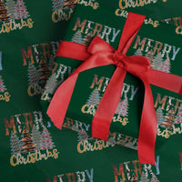 Merry Christmas Native American Xmas Tree Wrapping Paper Roll - Wonder Print Shop