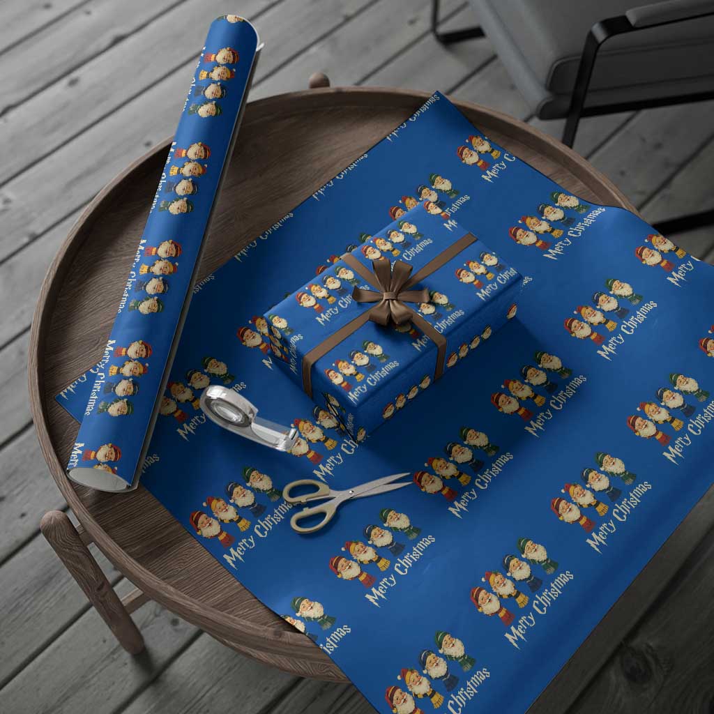 Merry Christmas Santa Wrapping Paper Roll Vintage Wizard Holiday Season Cute Family Pajama - Wonder Print Shop