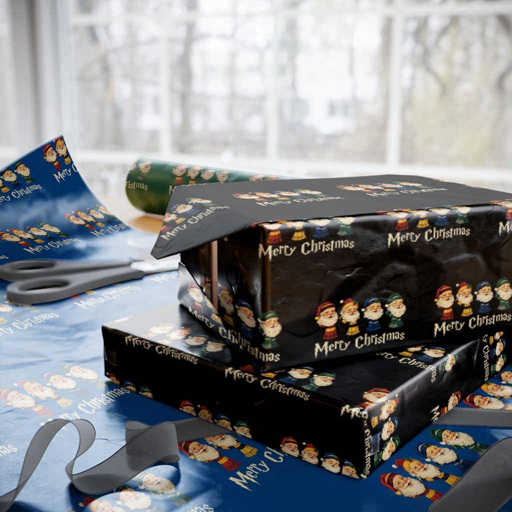 Merry Christmas Santa Wrapping Paper Roll Vintage Wizard Holiday Season Cute Family Pajama - Wonder Print Shop