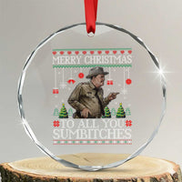 Merry Christmas Sumbitches Crystal Glass Ornament Funny Smokey Retro 80s Movie The Bandit Ugly Xmas - Wonder Print Shop