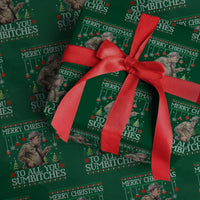 Merry Christmas Sumbitches Wrapping Paper Roll Funny Smokey Retro 80s Movie The Bandit Ugly Xmas - Wonder Print Shop