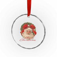 Merry Christmas Vintage Retro Santa Claus Coquette Crystal Glass Ornament - Wonder Print Shop