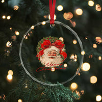 Merry Christmas Vintage Retro Santa Claus Coquette Crystal Glass Ornament - Wonder Print Shop
