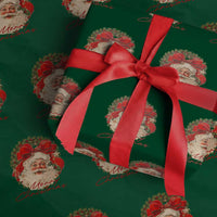 Merry Christmas Vintage Retro Santa Claus Coquette Wrapping Paper Roll - Wonder Print Shop