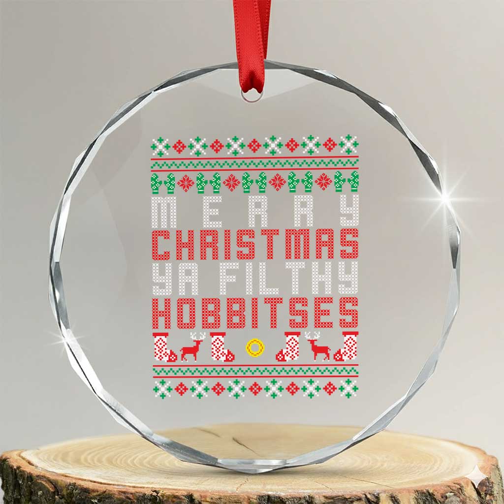 Merry Christmas Ya Filthy Animal Crystal Glass Ornament Funny Fantasy Movie Meme LOL Ugly Xmas - Wonder Print Shop